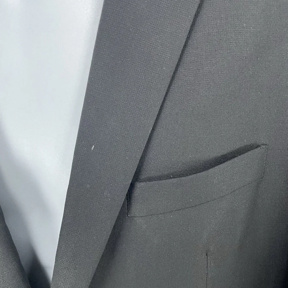 Jos A Bank 1905 Black 100% Wool Slim Fit 2 Button Vented Notch Suit Blazer 43R